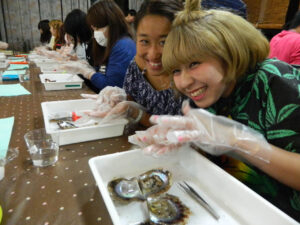 真珠の取り出し体験